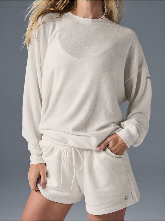 ALO Yoga Tops - ALO Yoga Ivory Soho Pullover Oversized Sweatshirt Size M